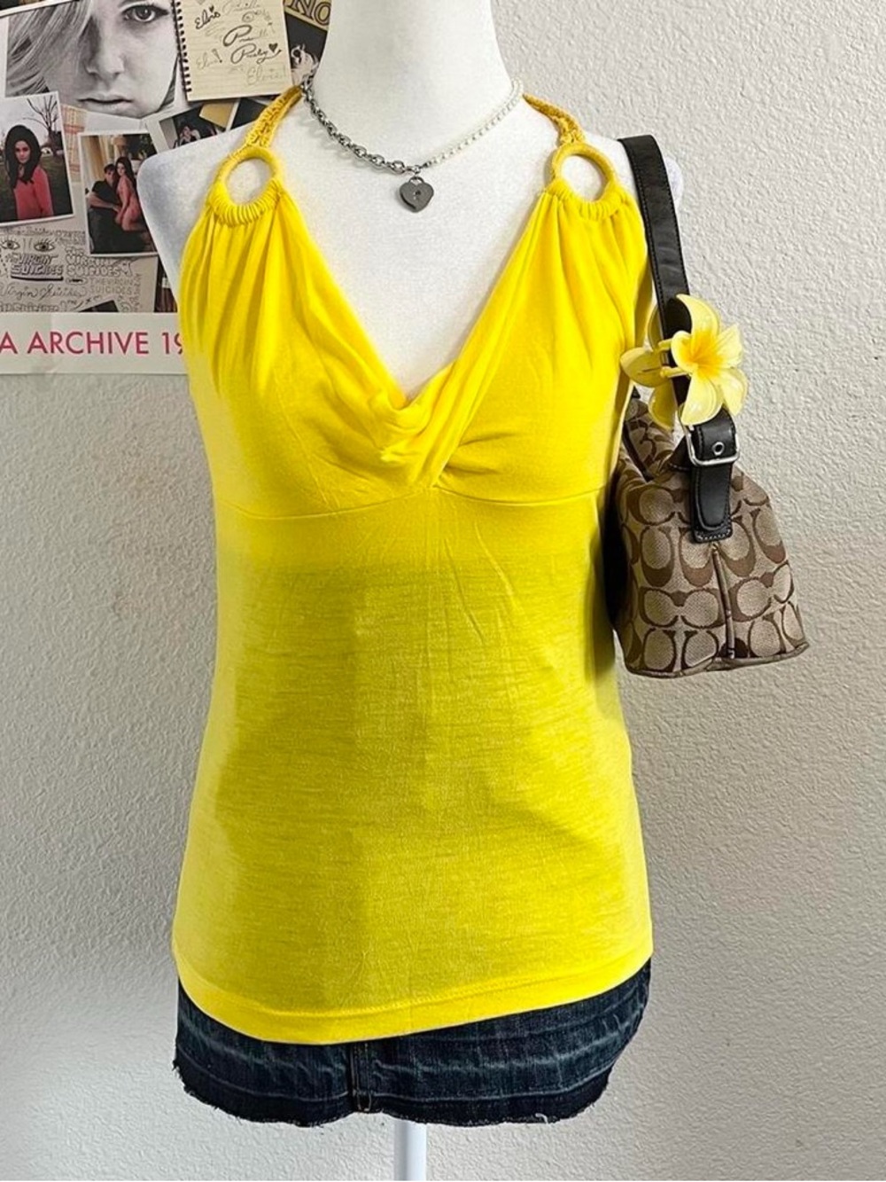 Vintage Y2K Deadstock Basic Halter Tank Top